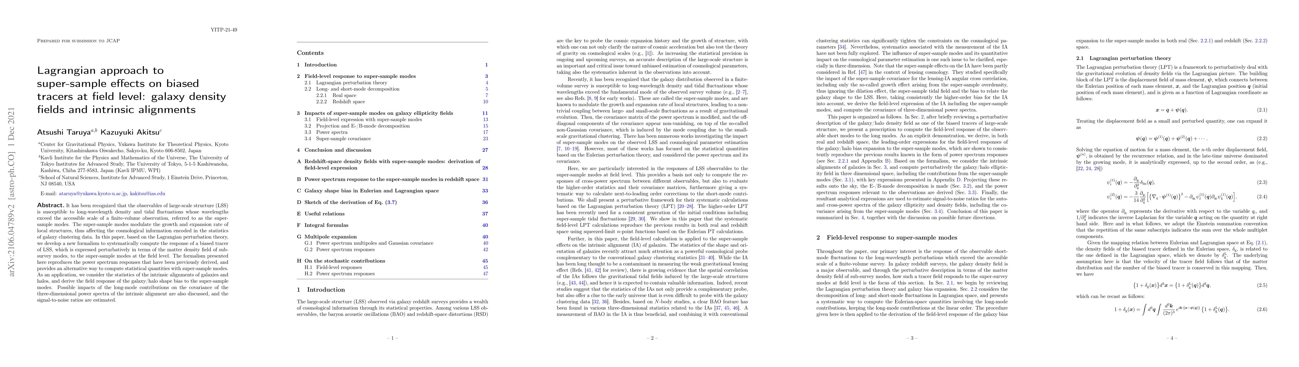 Thumbnail for Lagrangian approach to super-sample effects on biased tracers at field
  level: galaxy density fields and intrinsic alignments