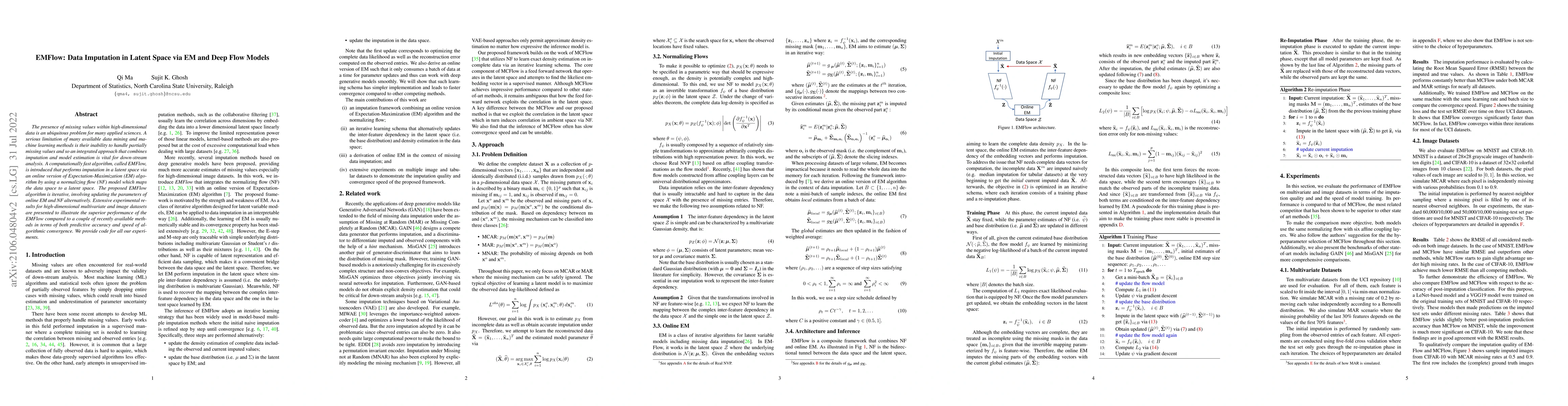 Thumbnail for EMFlow: Data Imputation in Latent Space via EM and Deep Flow Models