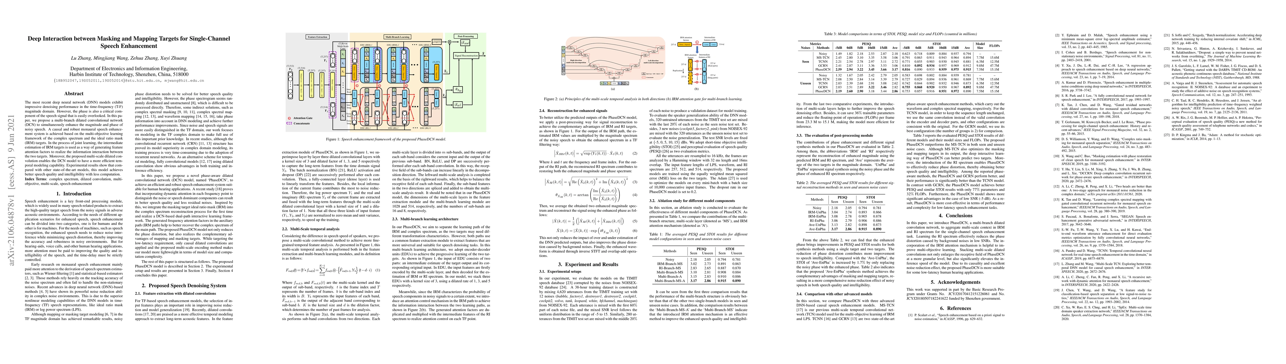 Thumbnail for Deep Interaction between Masking and Mapping Targets for Single-Channel
  Speech Enhancement