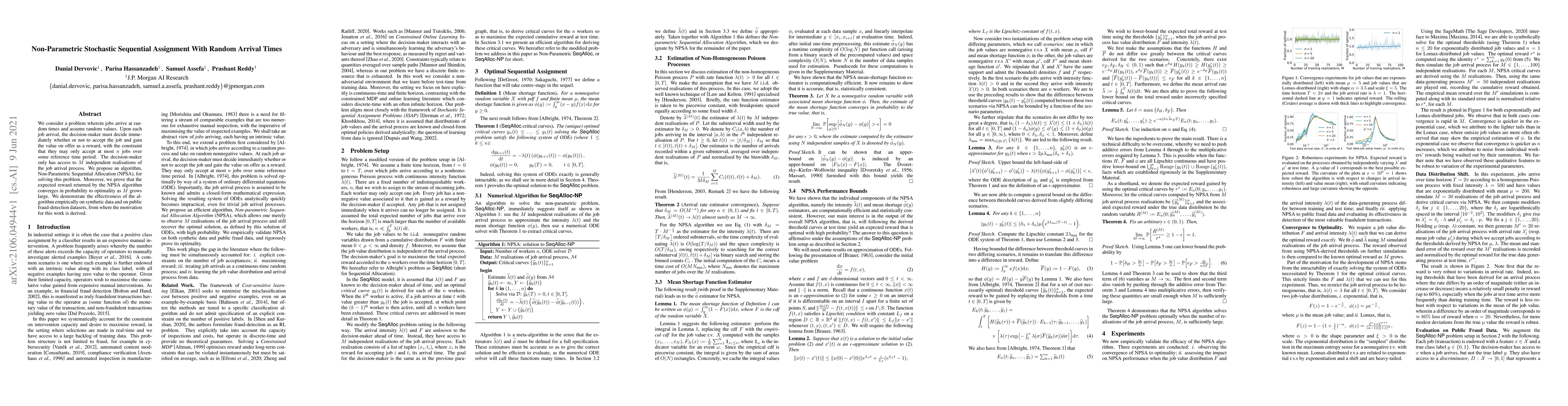 Thumbnail for Non-Parametric Stochastic Sequential Assignment With Random Arrival
  Times