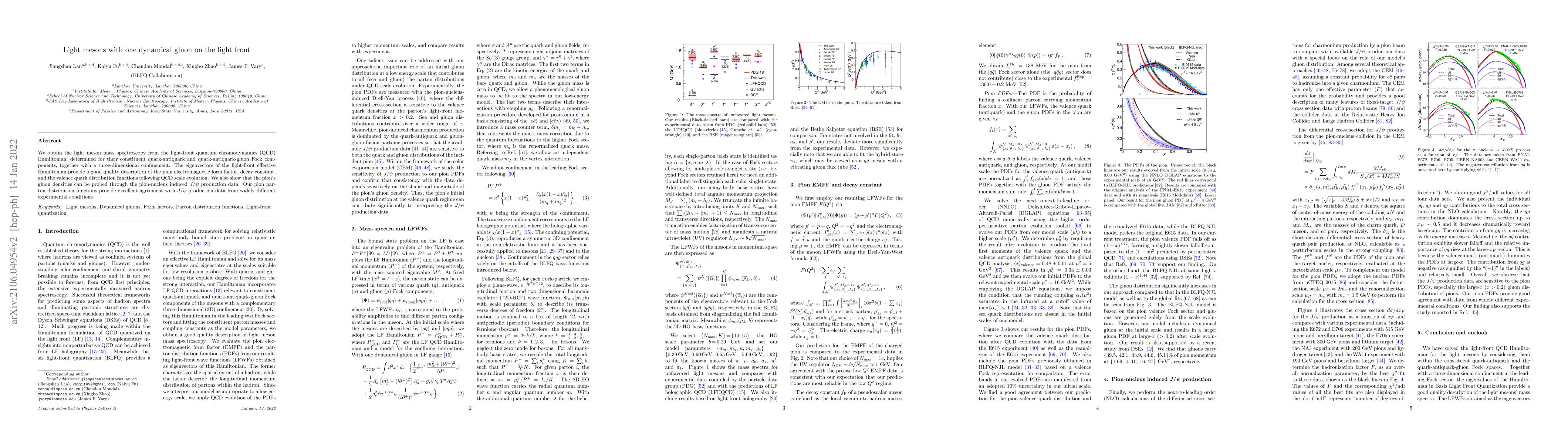 Thumbnail for Light mesons with one dynamical gluon on the light front
