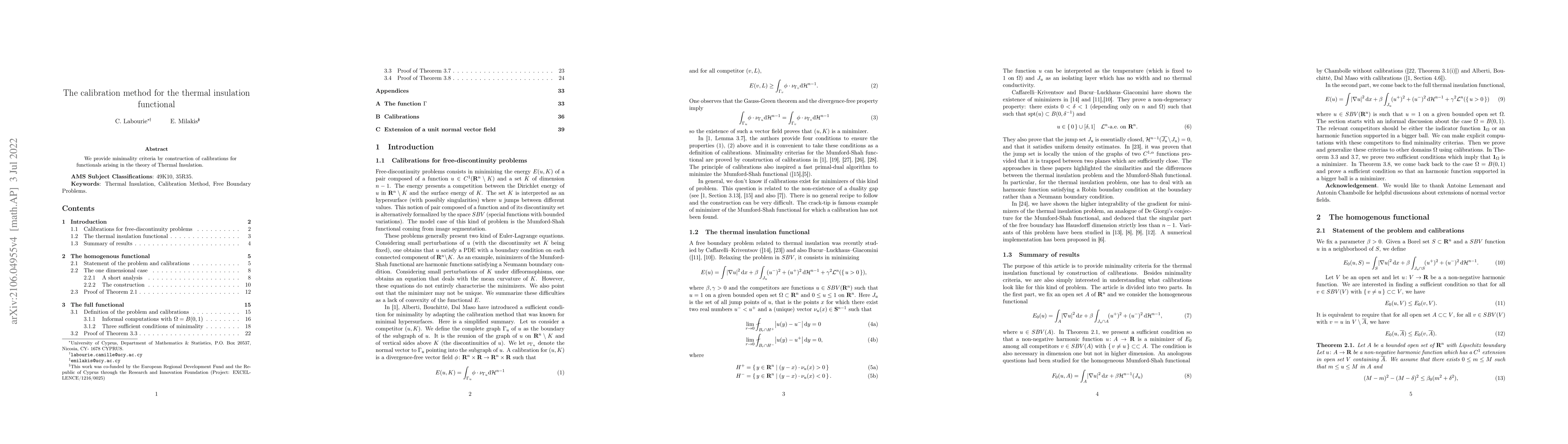 Thumbnail for The calibration method for the Thermal Insulation functional