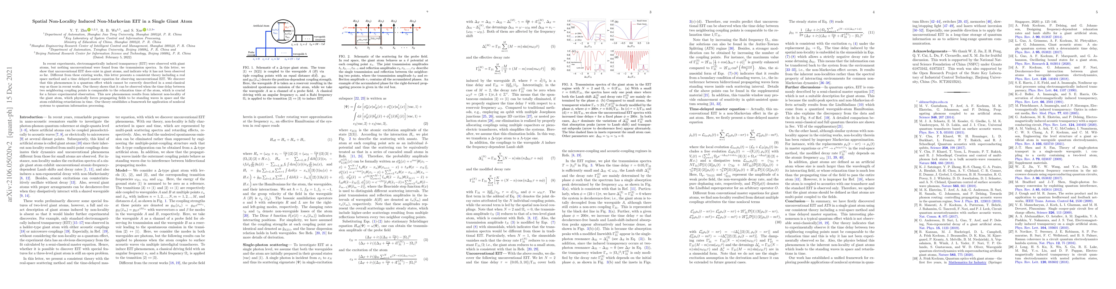 Thumbnail for Spatial Non-Locality Induced Non-Markovian EIT in a Single Giant Atom