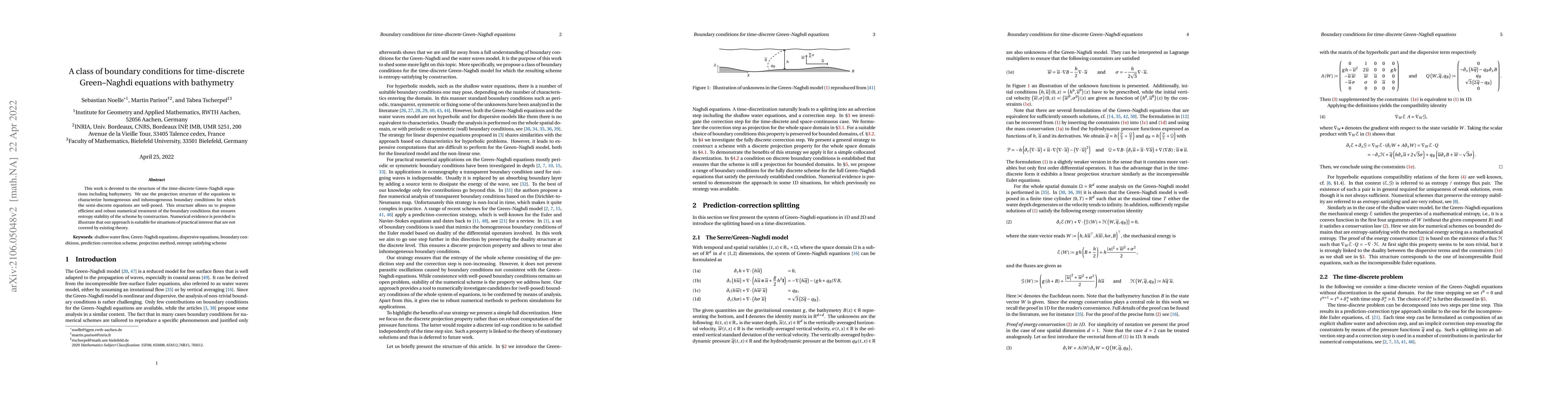Thumbnail for A class of boundary conditions for time-discrete Green-Naghdi equations
  with bathymetry