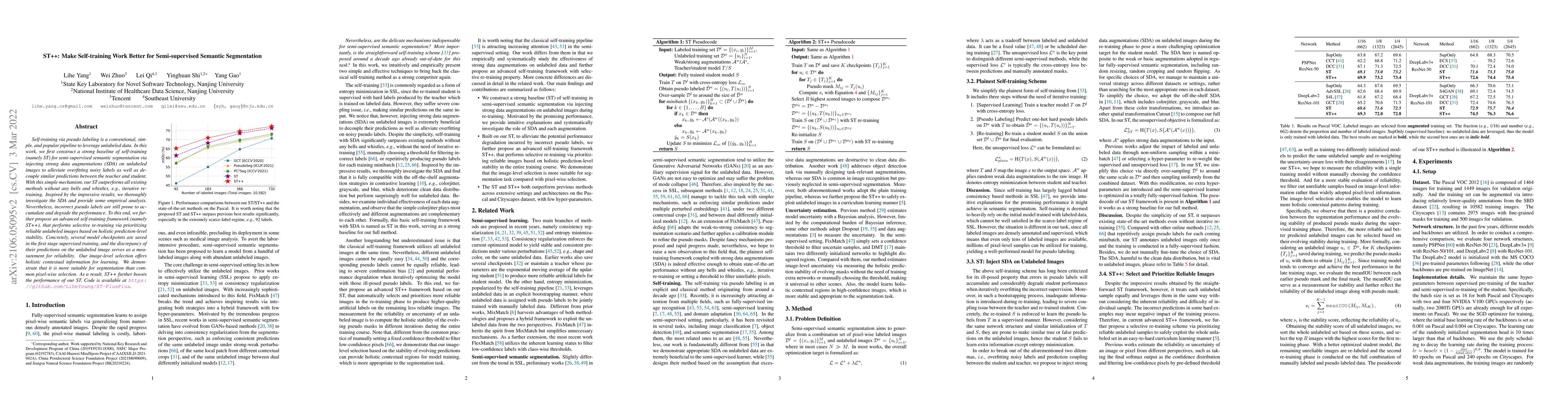 Thumbnail for ST++: Make Self-training Work Better for Semi-supervised Semantic
  Segmentation