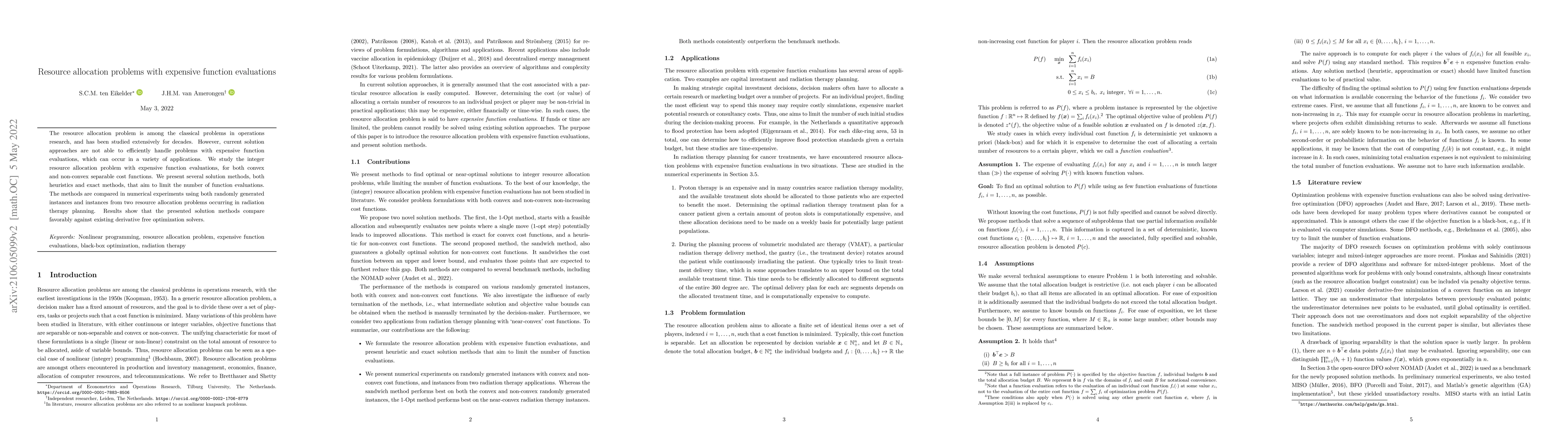 Thumbnail for Resource allocation problems with expensive function evaluations