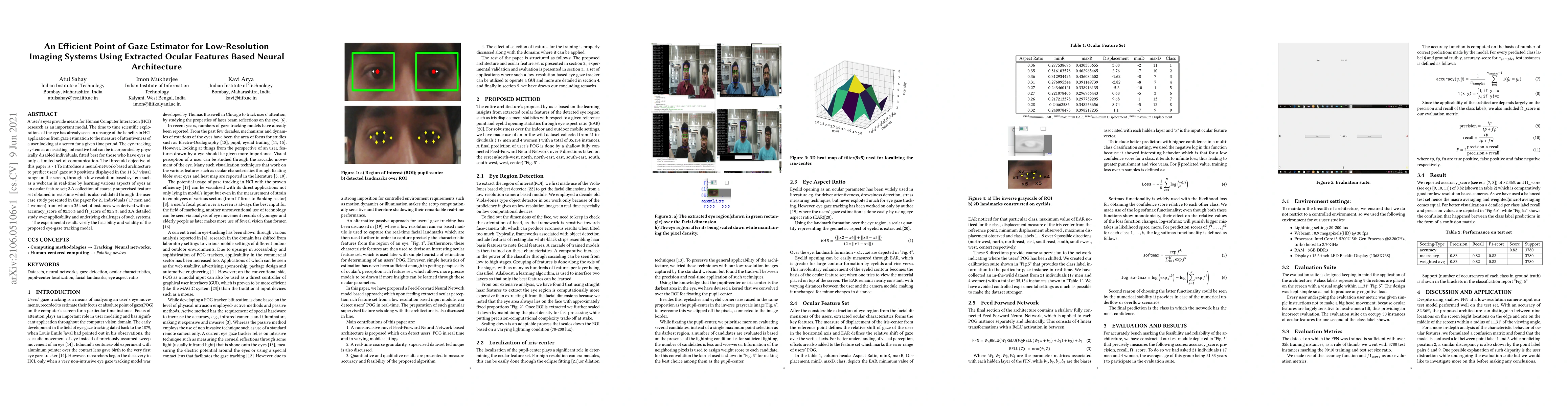 Thumbnail for An Efficient Point of Gaze Estimator for Low-Resolution Imaging Systems
  Using Extracted Ocular Features Based Neural Architecture