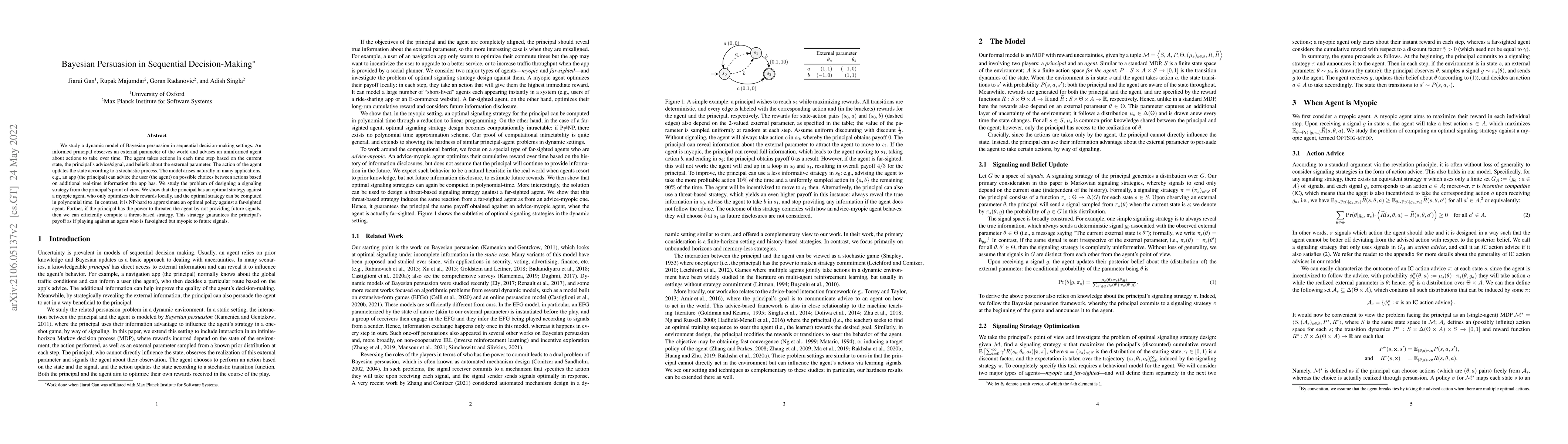 Thumbnail for Bayesian Persuasion in Sequential Decision-Making