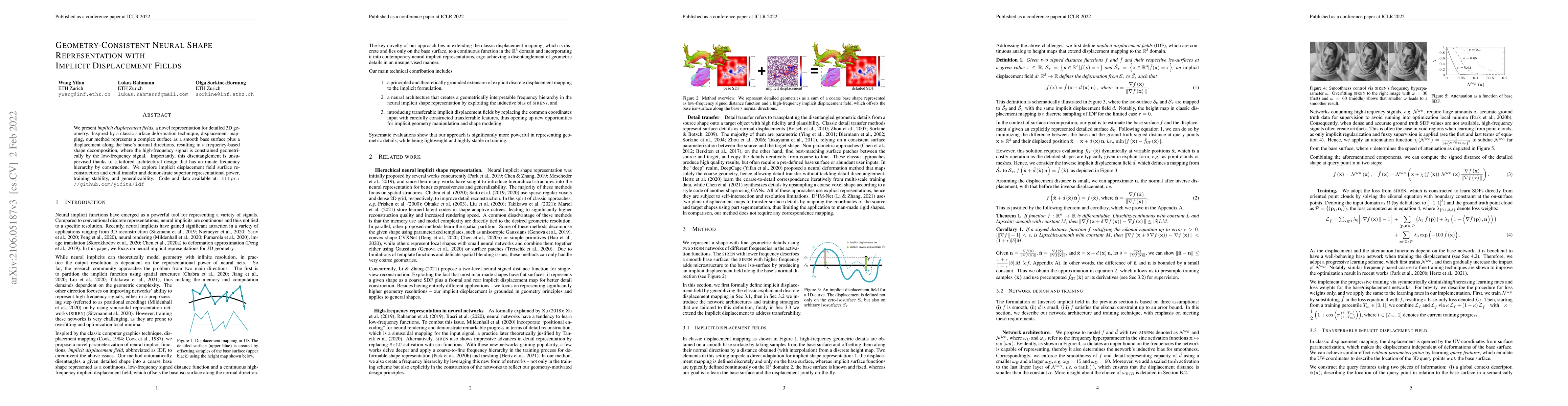 Thumbnail for Geometry-Consistent Neural Shape Representation with Implicit
  Displacement Fields