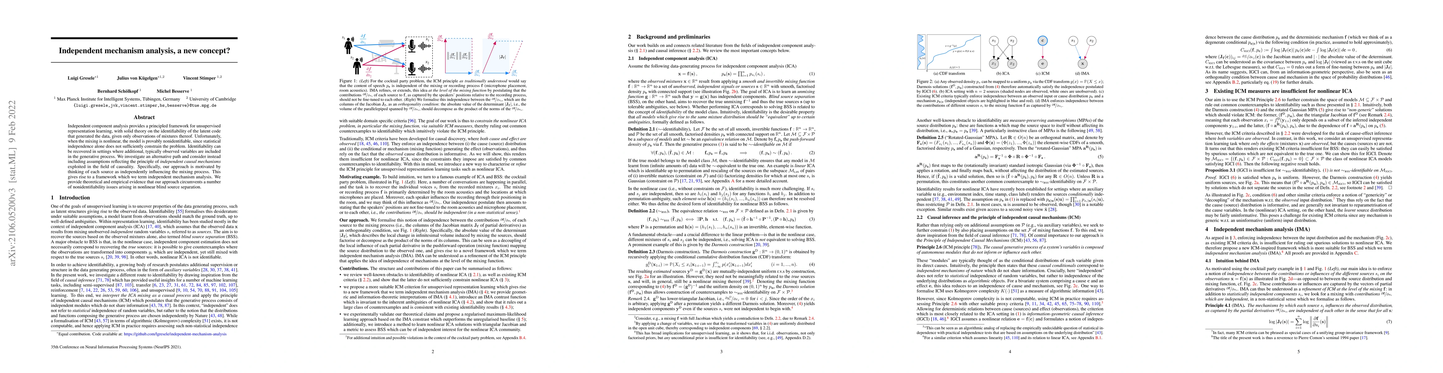 Thumbnail for Independent mechanism analysis, a new concept?