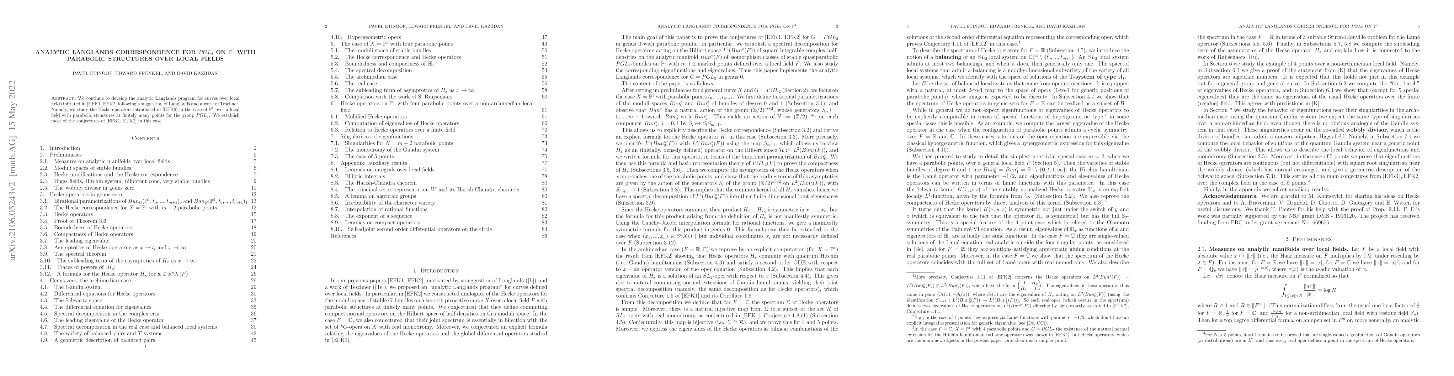 Thumbnail for Analytic Langlands correspondence for PGL(2) on P^1 with parabolic
  structures over local fields