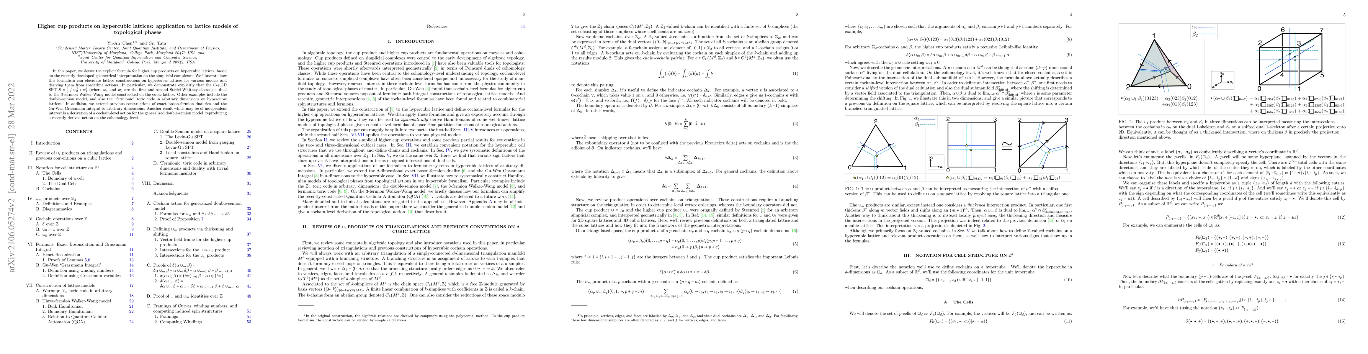 Thumbnail for Higher cup products on hypercubic lattices: application to lattice
  models of topological phases