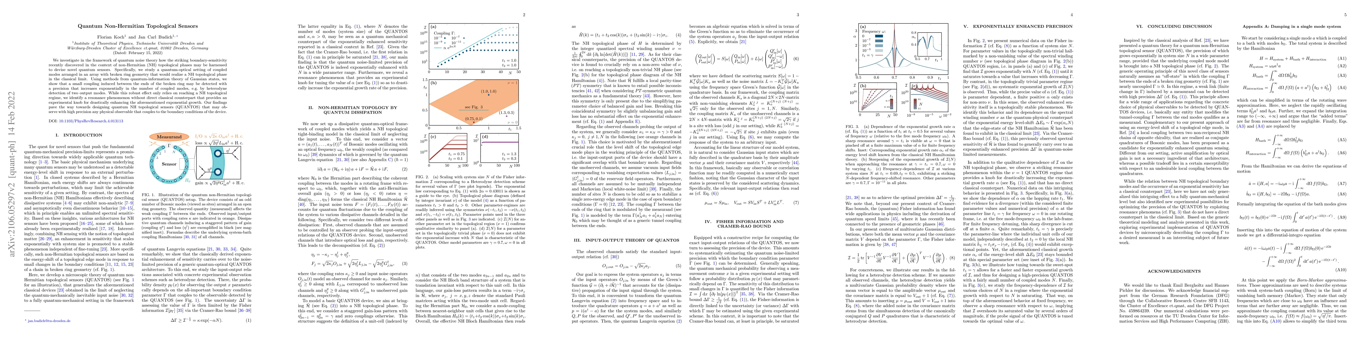 Thumbnail for Quantum Non-Hermitian Topological Sensors