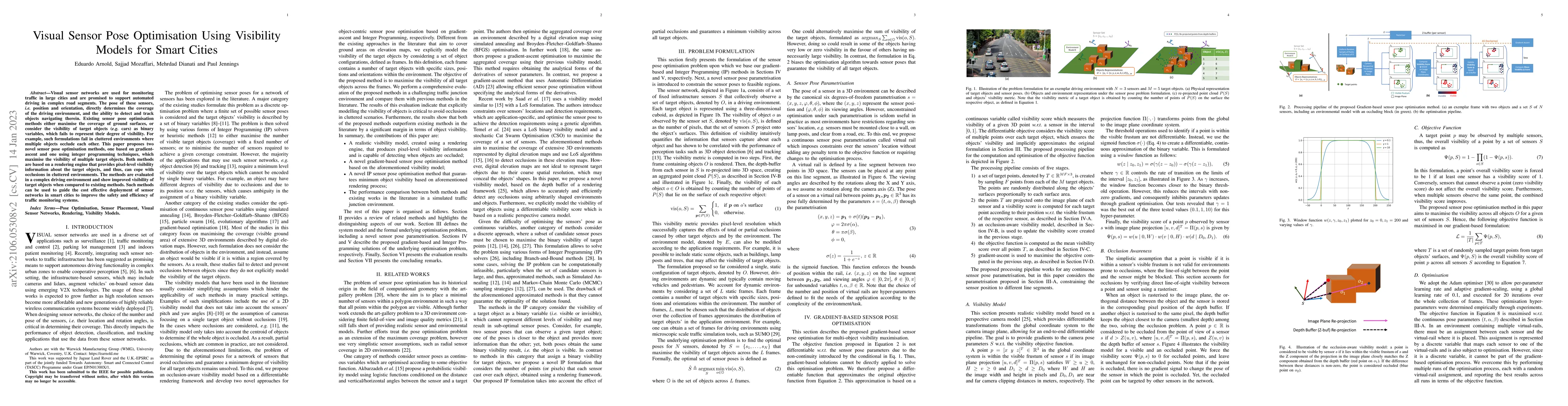 Thumbnail for Visual Sensor Pose Optimisation Using Visibility Models for Smart Cities