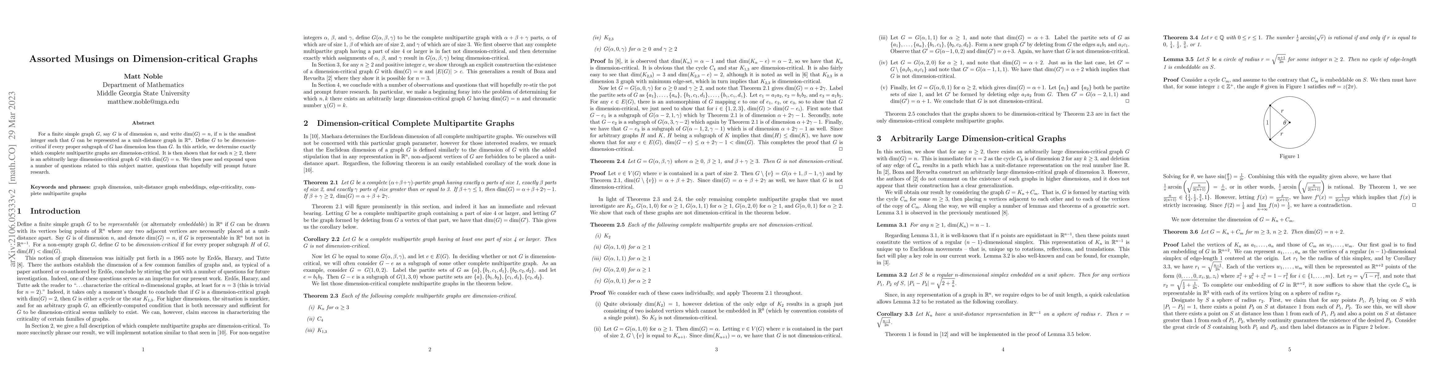Thumbnail for Assorted Musings on Dimension-critical Graphs