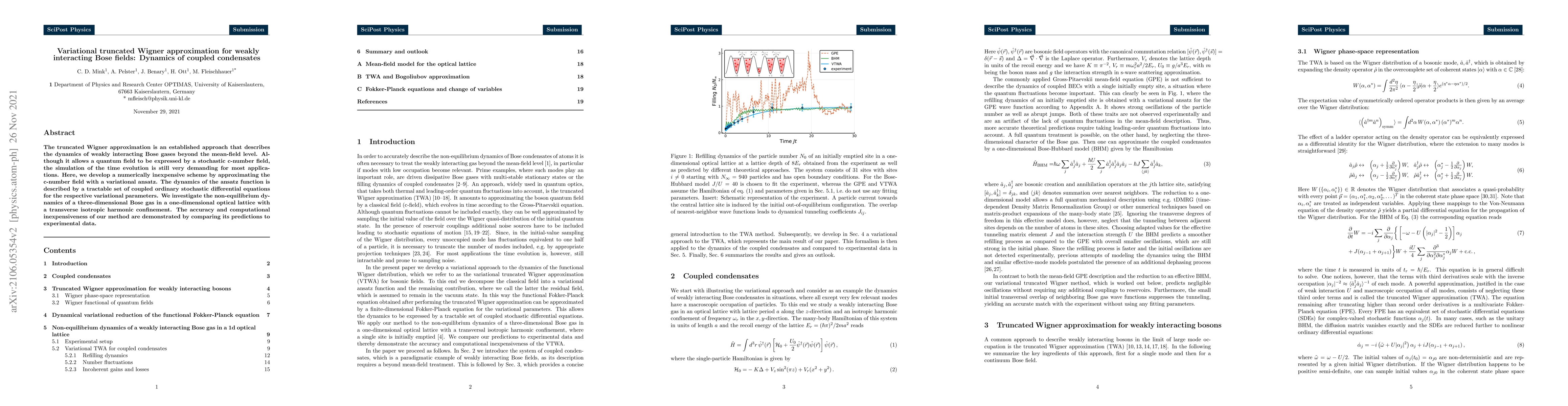 Thumbnail for Variational truncated Wigner approximation for weakly interacting Bose
  fields: Dynamics of coupled condensates
