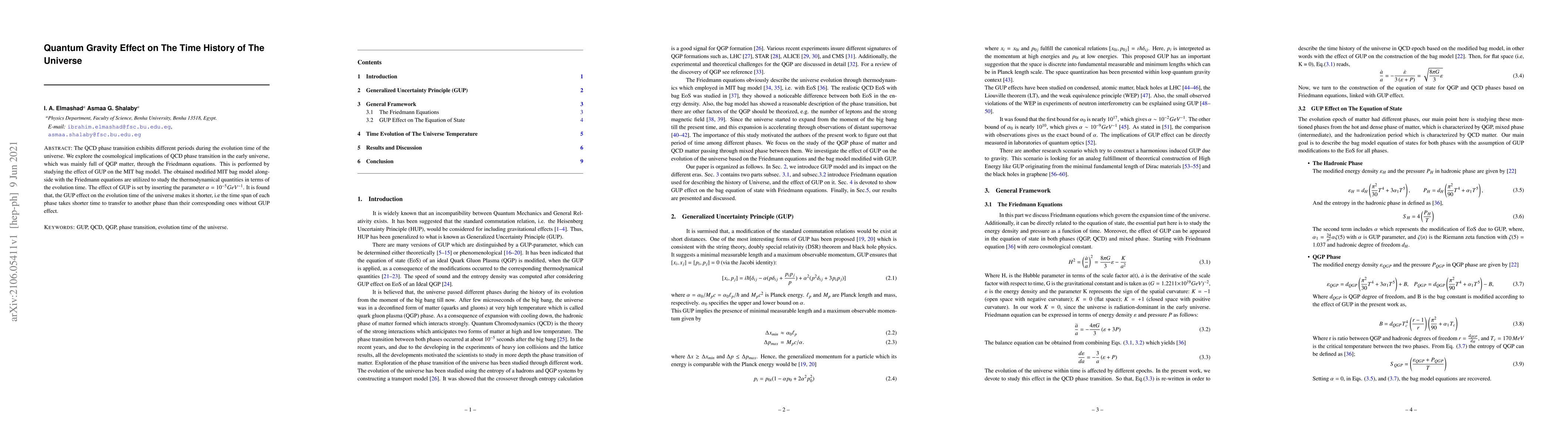 Thumbnail for Quantum Gravity Effect on The Time History of The Universe