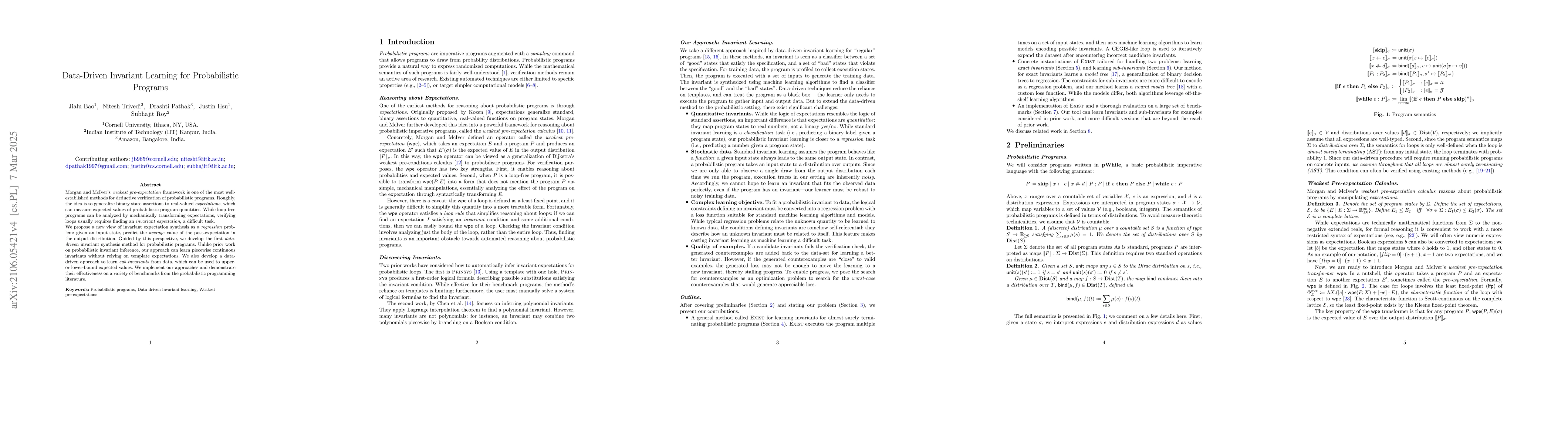 Thumbnail for Data-Driven Invariant Learning for Probabilistic Programs