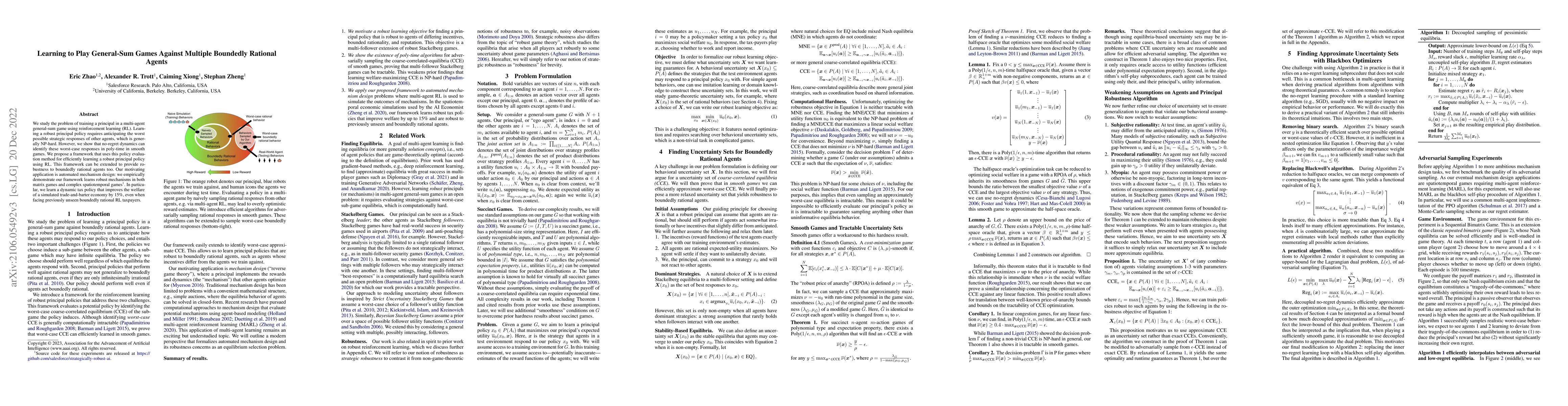 Thumbnail for Learning to Play General-Sum Games Against Multiple Boundedly Rational
  Agents
