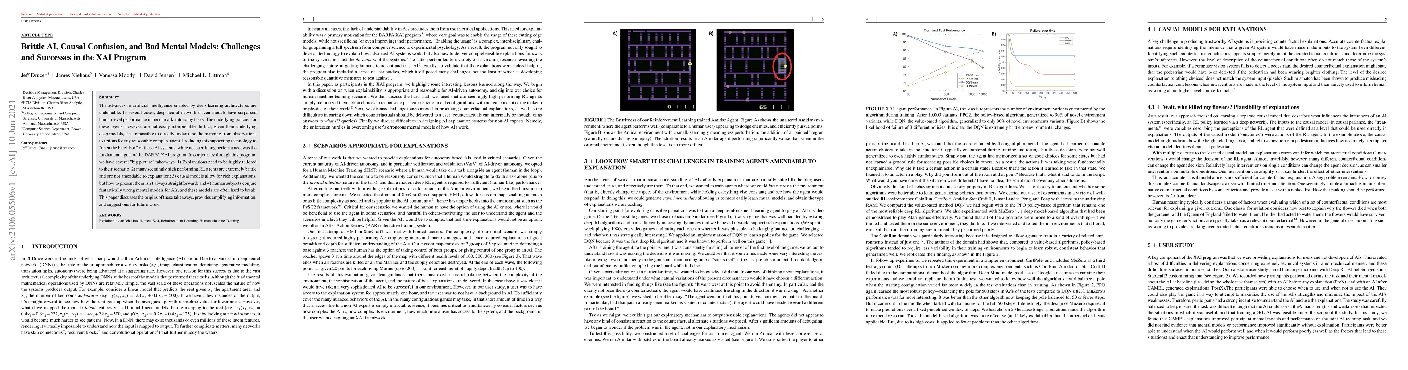 Thumbnail for Brittle AI, Causal Confusion, and Bad Mental Models: Challenges and
  Successes in the XAI Program