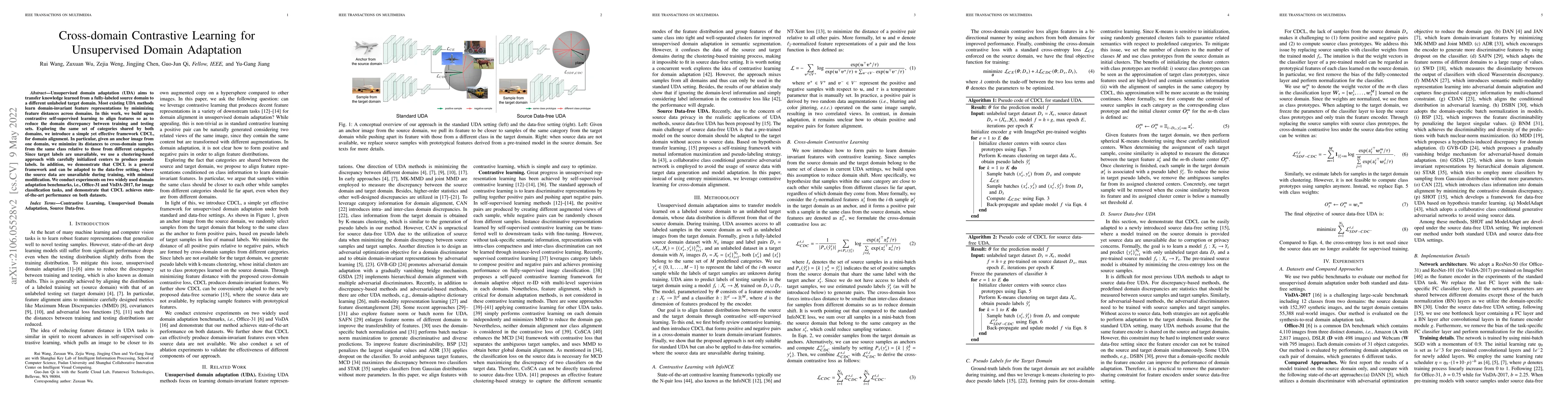 Thumbnail for Cross-domain Contrastive Learning for Unsupervised Domain Adaptation
