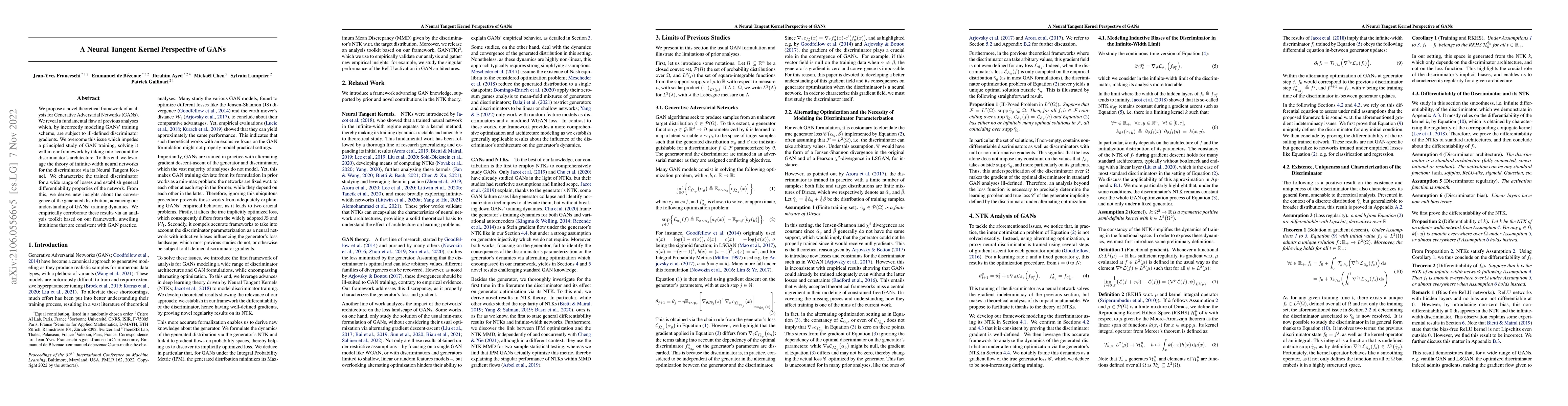 Thumbnail for A Neural Tangent Kernel Perspective of GANs