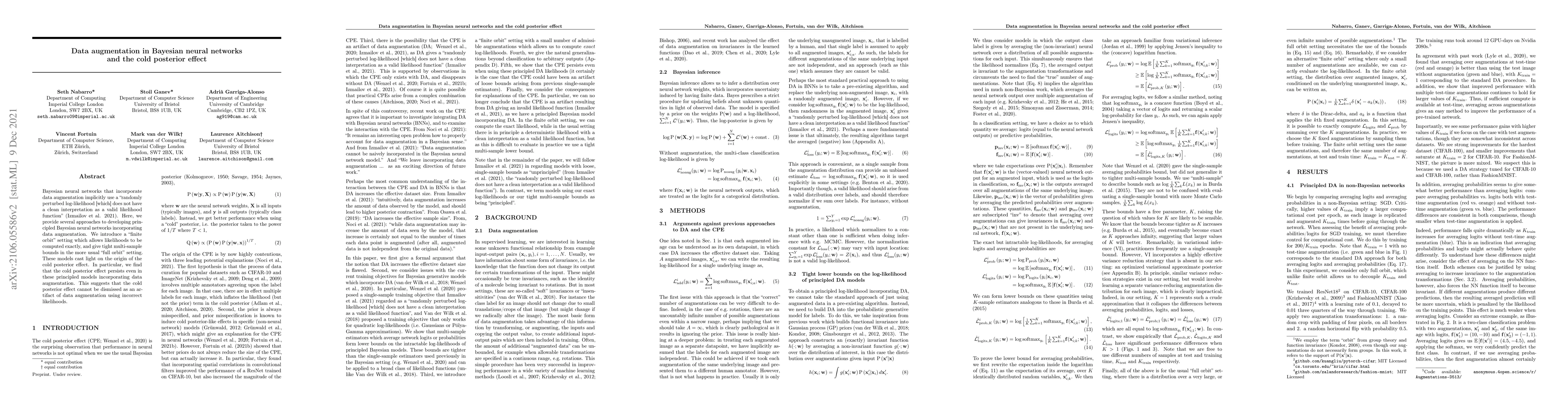 Thumbnail for Data augmentation in Bayesian neural networks and the cold posterior
  effect