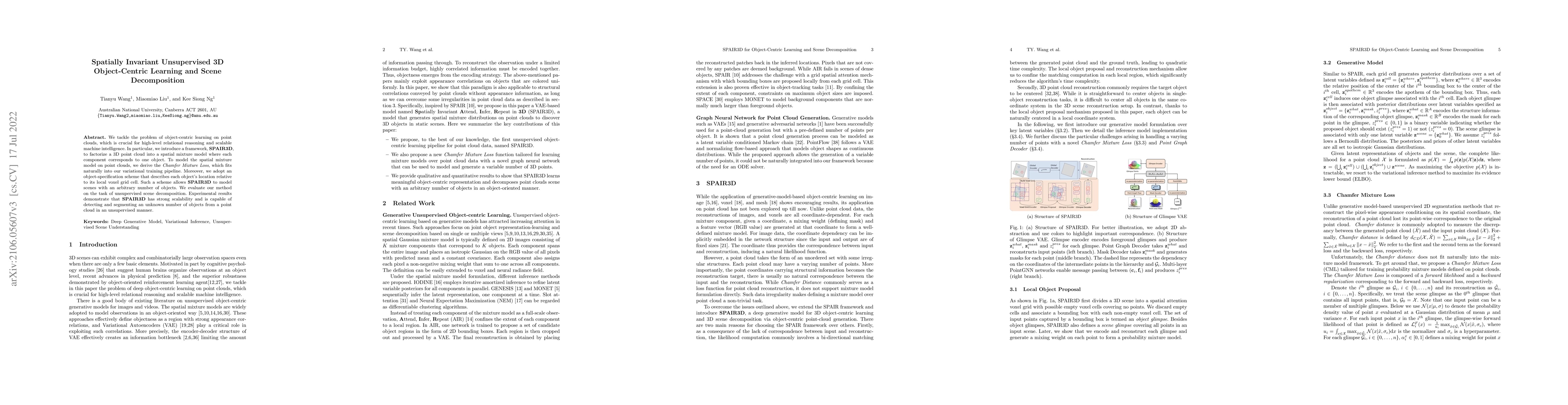 Thumbnail for Spatially Invariant Unsupervised 3D Object-Centric Learning and Scene
  Decomposition