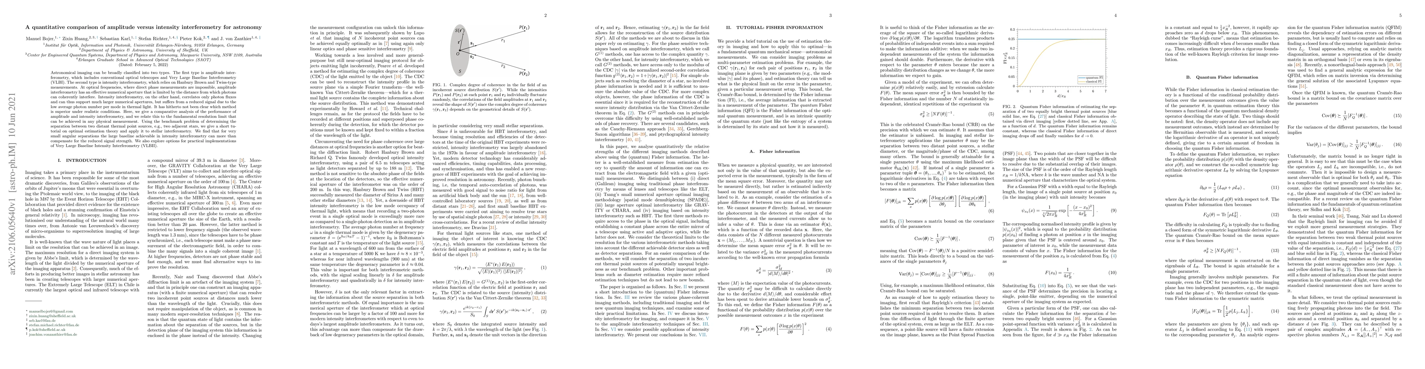 Thumbnail for A quantitative comparison of amplitude versus intensity interferometry
  for astronomy