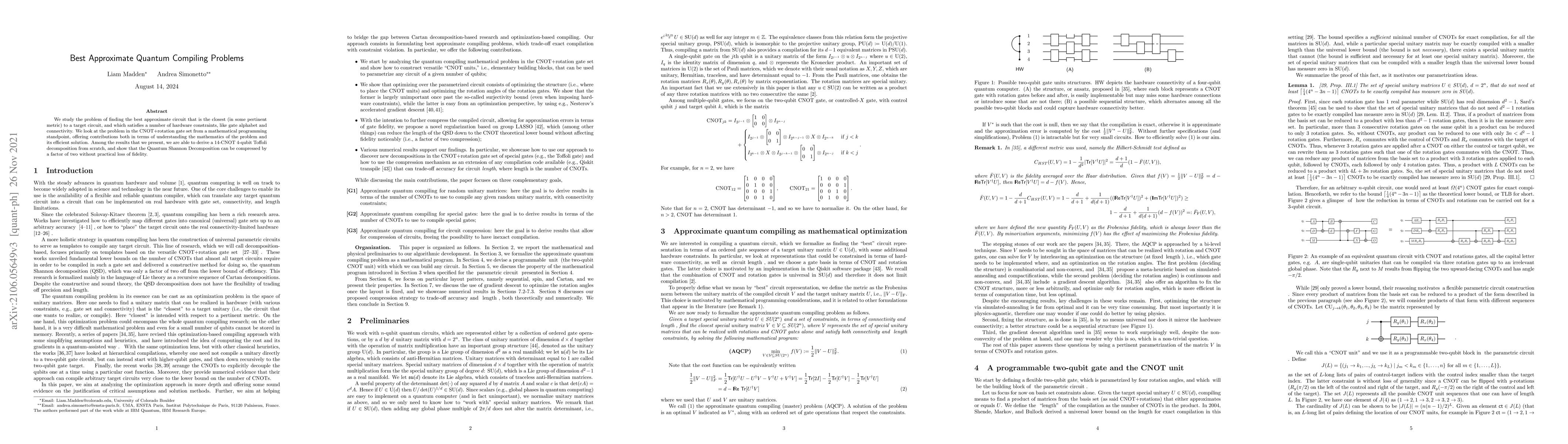 Thumbnail for Best Approximate Quantum Compiling Problems