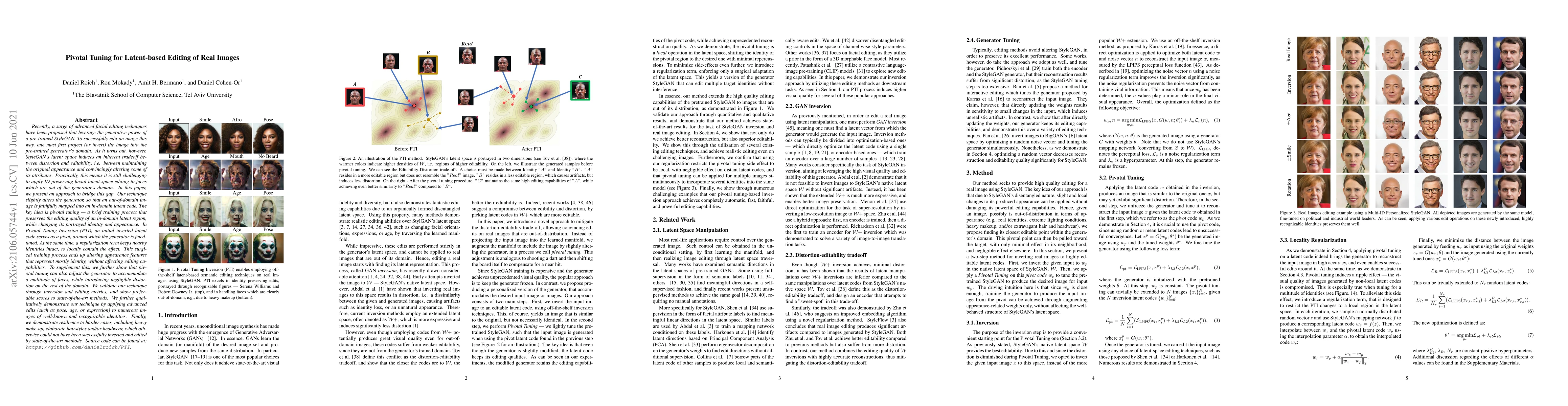 Thumbnail for Pivotal Tuning for Latent-based Editing of Real Images