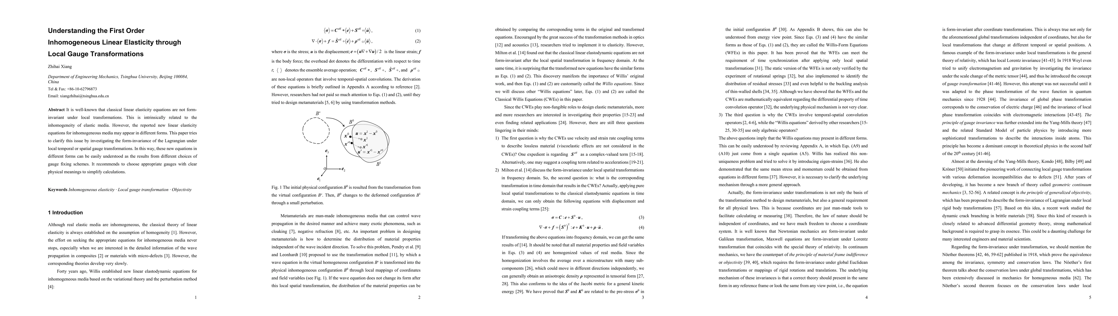 Thumbnail for Understanding the First Order Inhomogeneous Linear Elasticity through
  Local Gauge Transformations