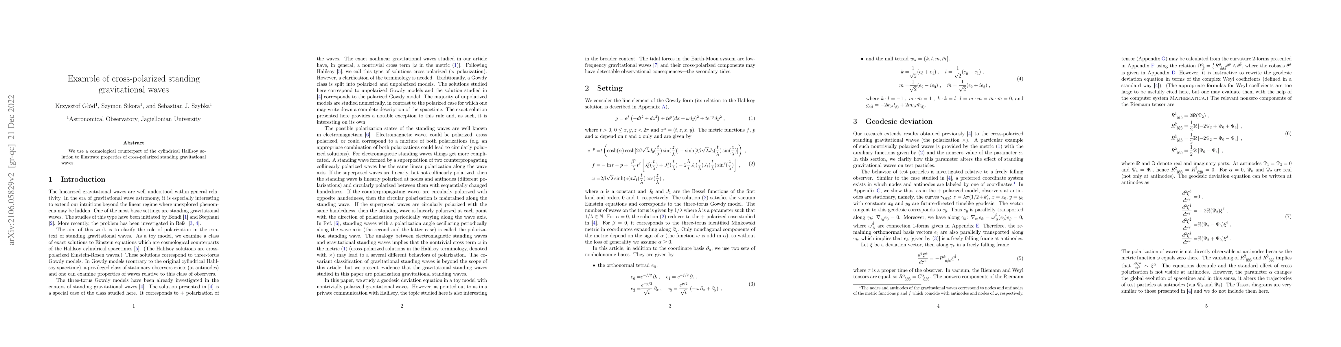 Thumbnail for Example of cross-polarized standing gravitational waves