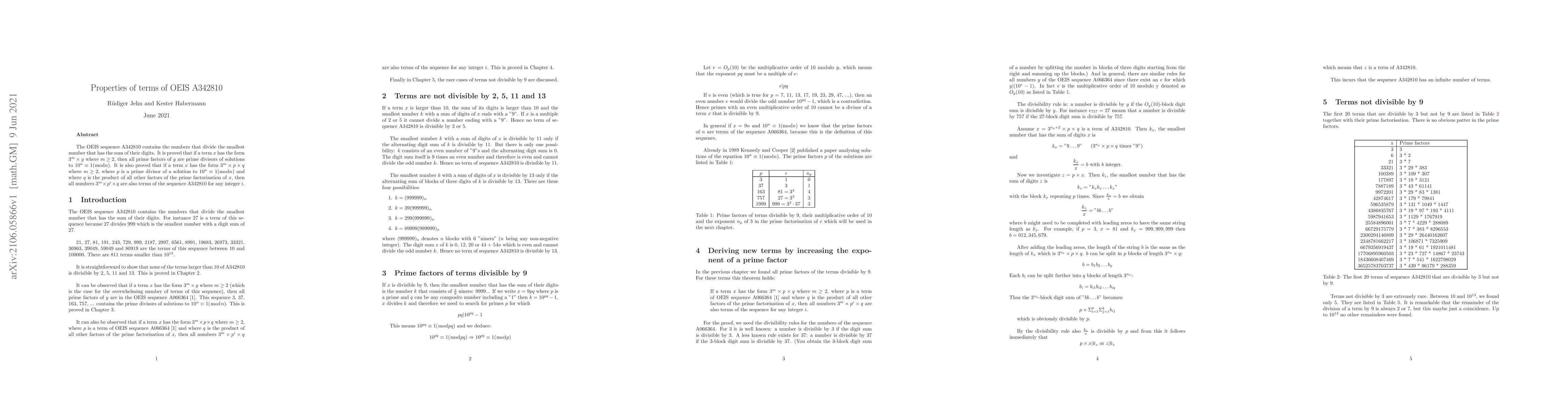 Thumbnail for Properties of terms of OEIS A342810