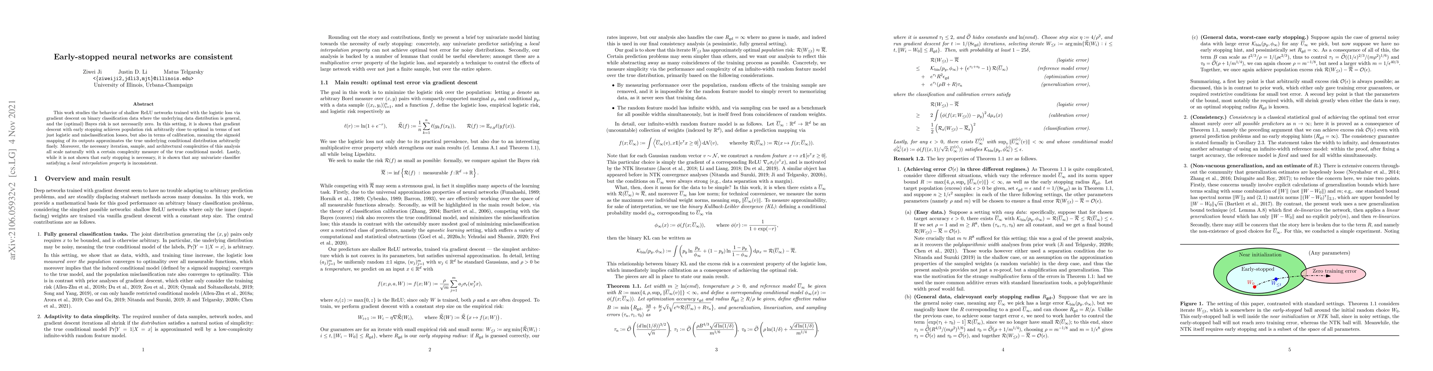 Thumbnail for Early-stopped neural networks are consistent