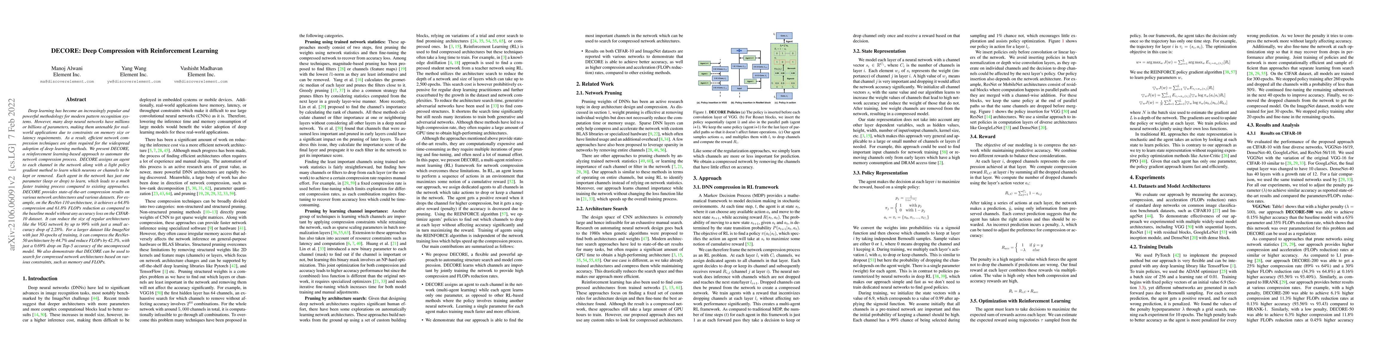 Thumbnail for DECORE: Deep Compression with Reinforcement Learning