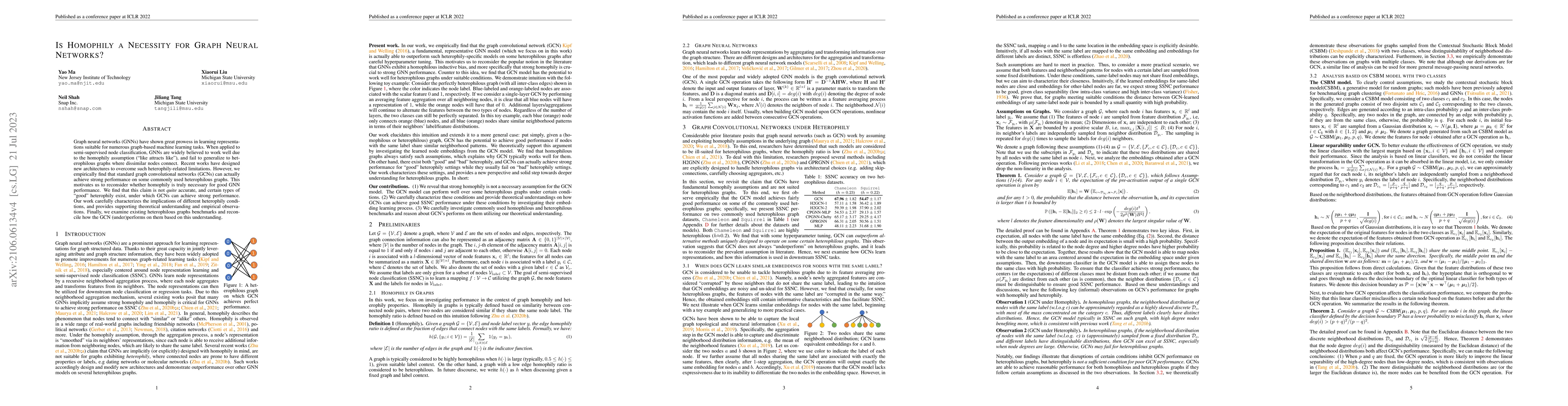 Thumbnail for Is Homophily a Necessity for Graph Neural Networks?