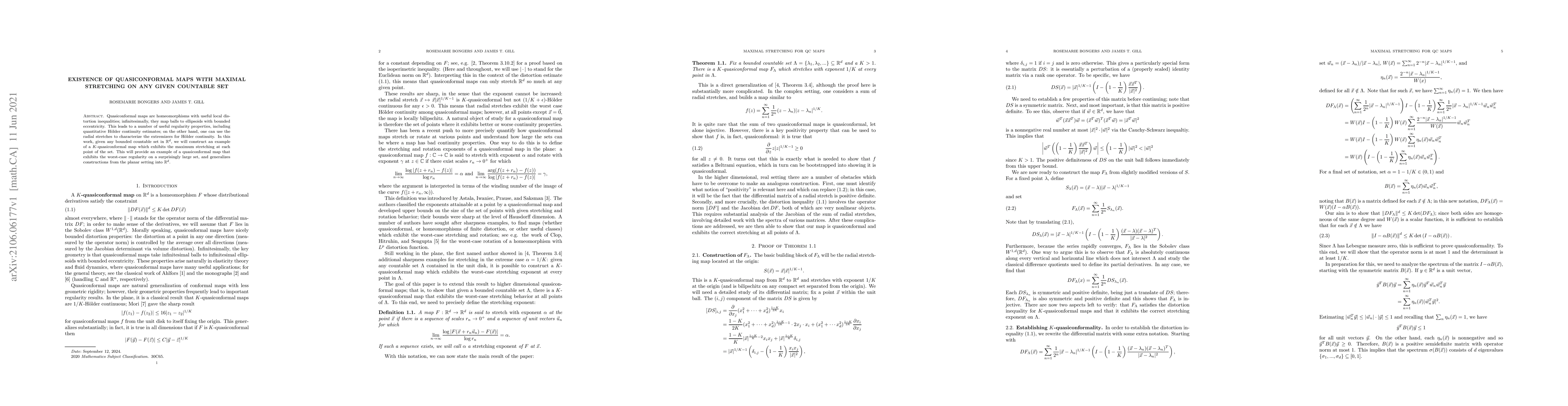 Thumbnail for Existence of quasiconformal maps with maximal stretching on any given
  countable set