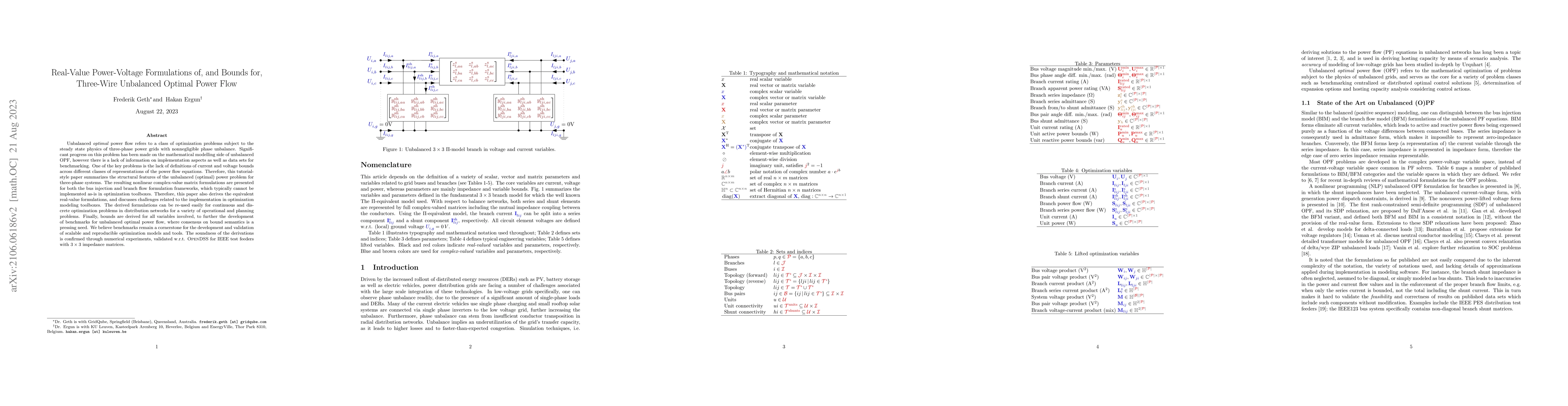 Thumbnail for Real-Value Power-Voltage Formulations of, and Bounds for, Three-Wire
  Unbalanced Optimal Power Flow