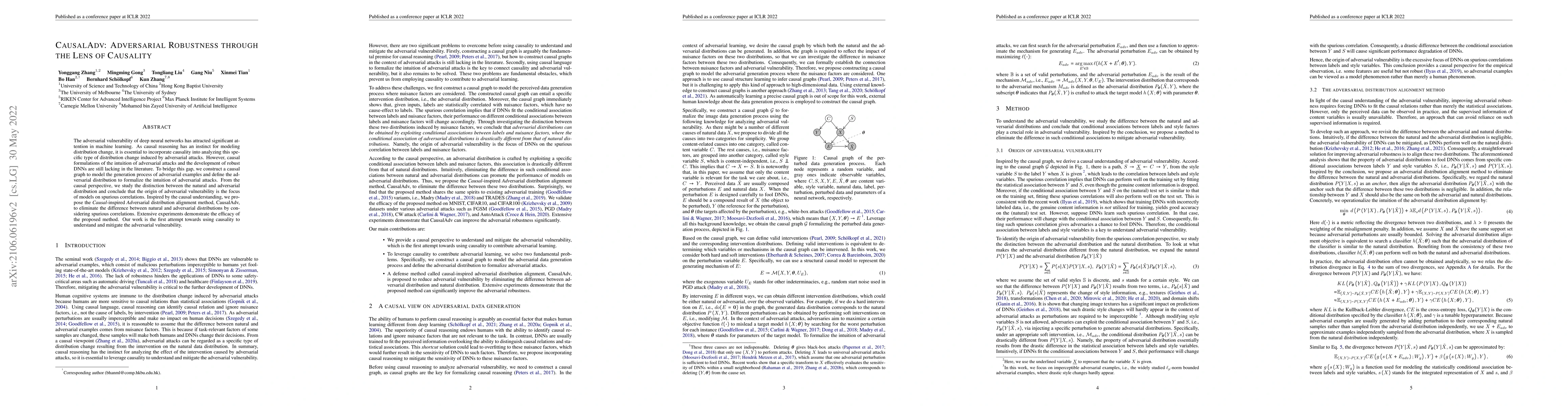 Thumbnail for CausalAdv: Adversarial Robustness through the Lens of Causality