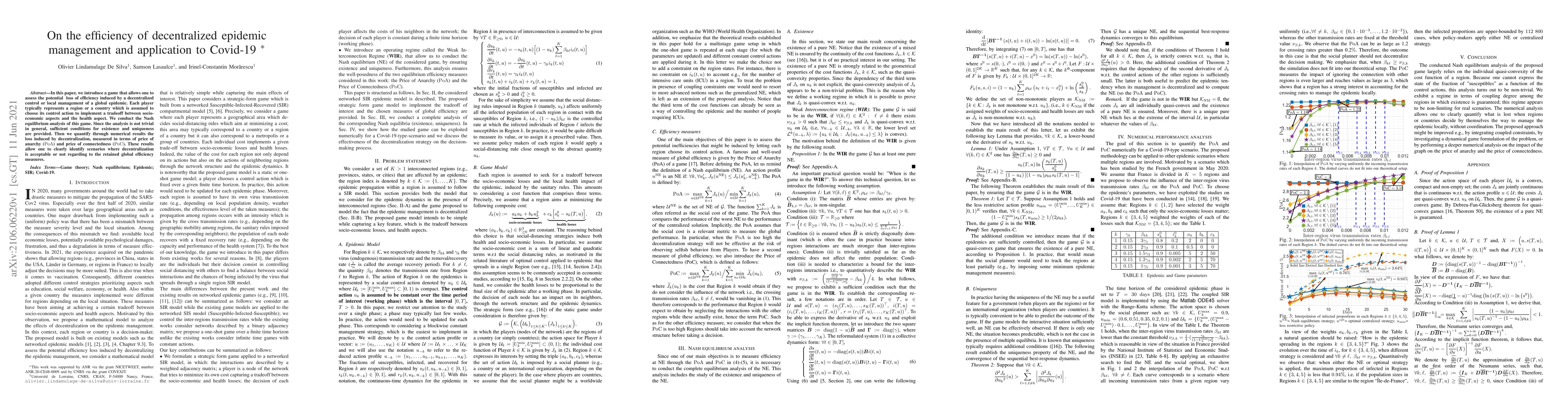 Thumbnail for On the efficiency of decentralized epidemic management and application
  to Covid-19