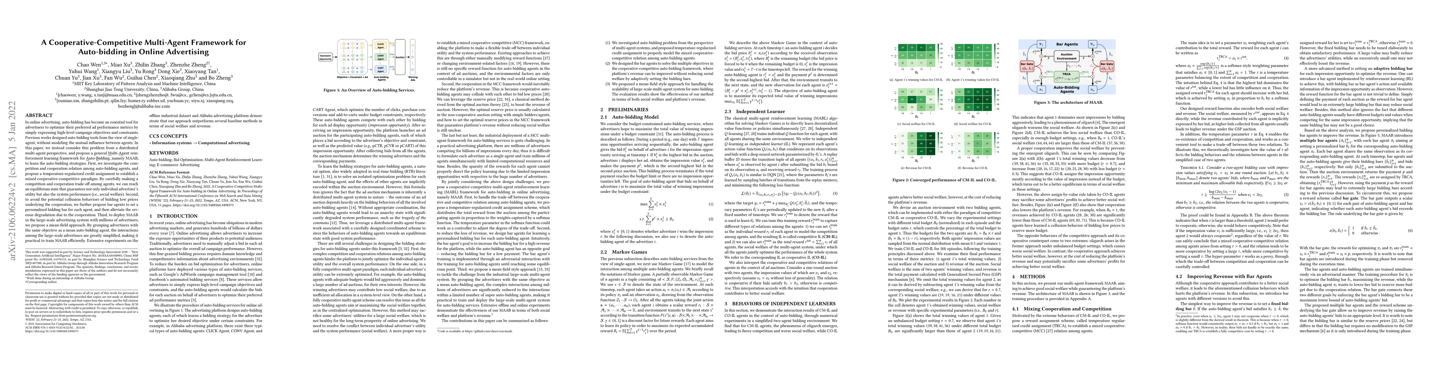 Thumbnail for A Cooperative-Competitive Multi-Agent Framework for Auto-bidding in
  Online Advertising