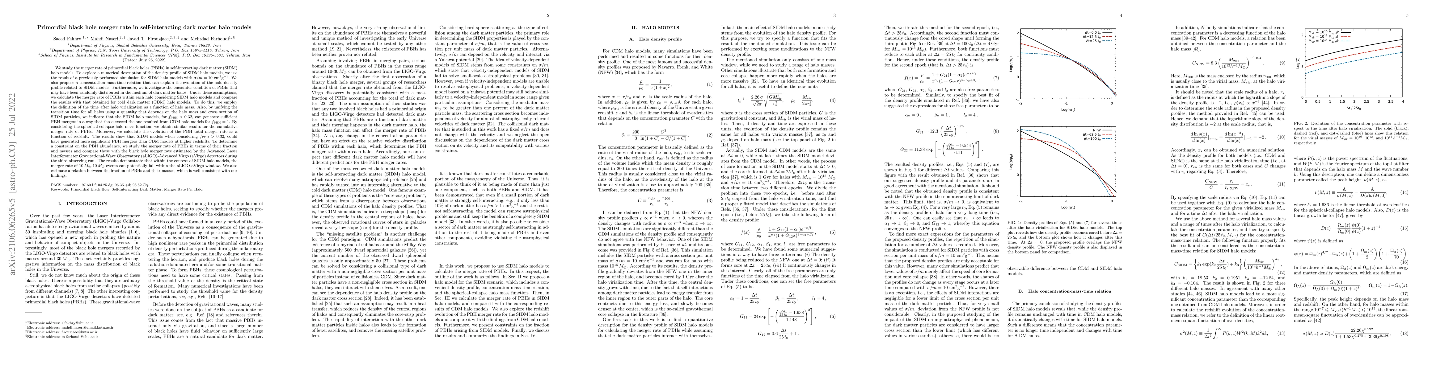 Thumbnail for Primordial Black Hole Merger Rate in Self-Interacting Dark Matter Halo
  Models