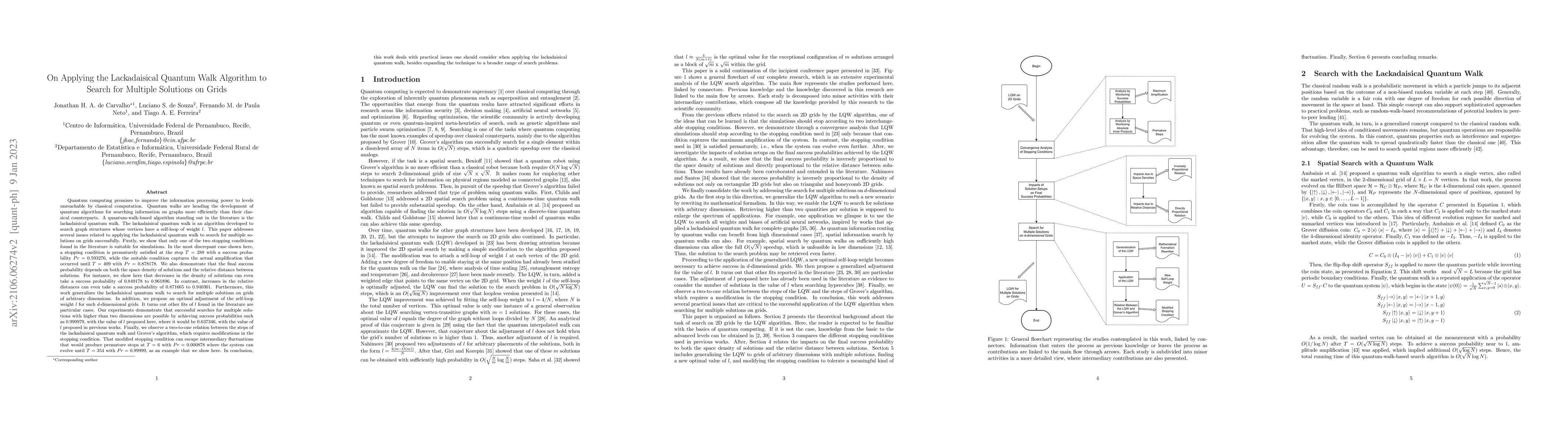 Thumbnail for On Applying the Lackadaisical Quantum Walk Algorithm to Search for
  Multiple Solutions on Grids