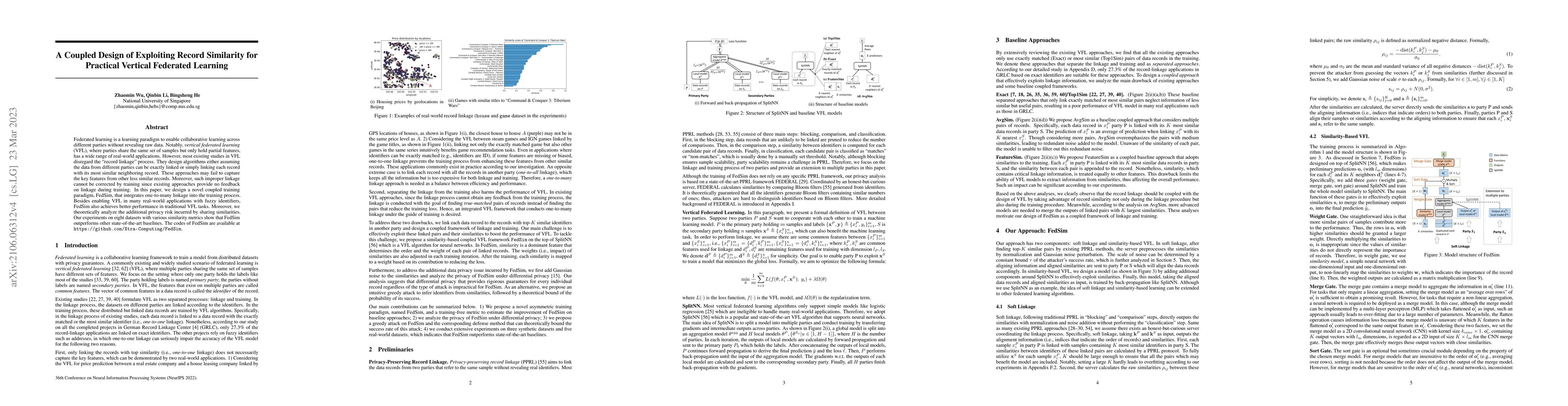Thumbnail for A Coupled Design of Exploiting Record Similarity for Practical Vertical
  Federated Learning