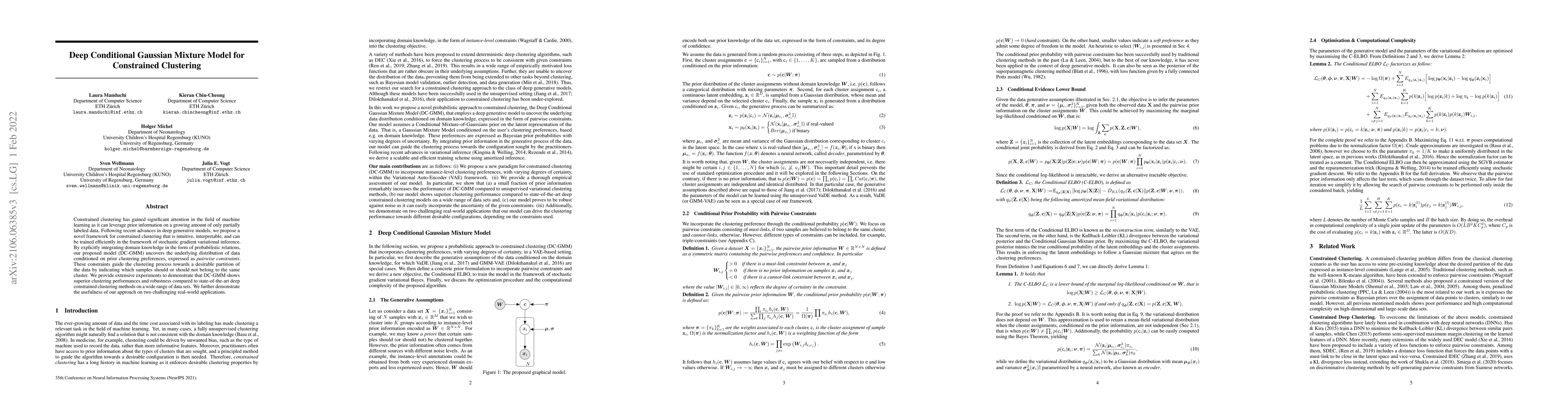 Thumbnail for Deep Conditional Gaussian Mixture Model for Constrained Clustering