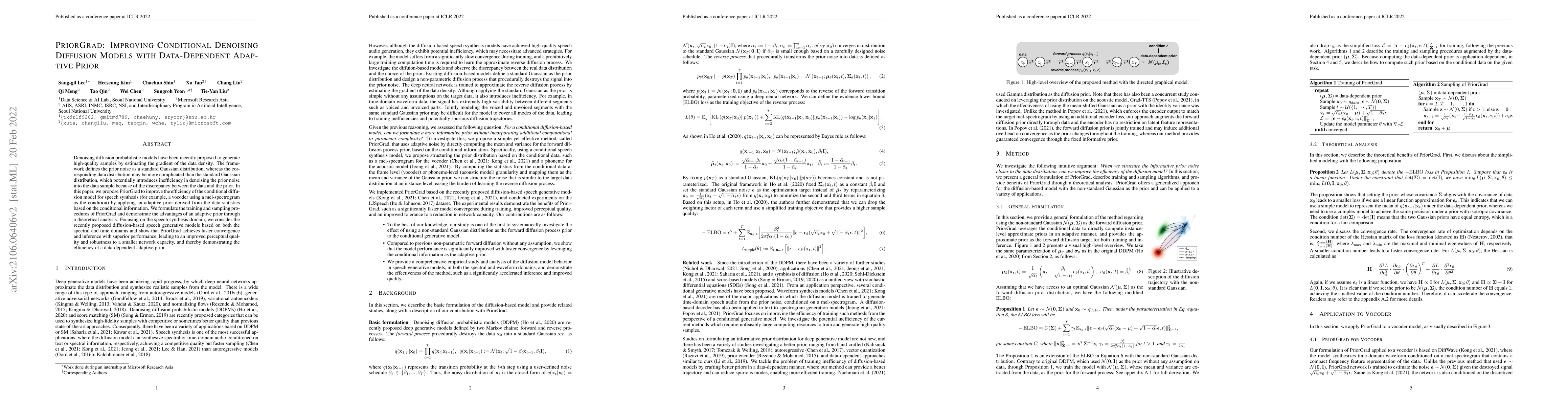 Thumbnail for PriorGrad: Improving Conditional Denoising Diffusion Models with
  Data-Dependent Adaptive Prior