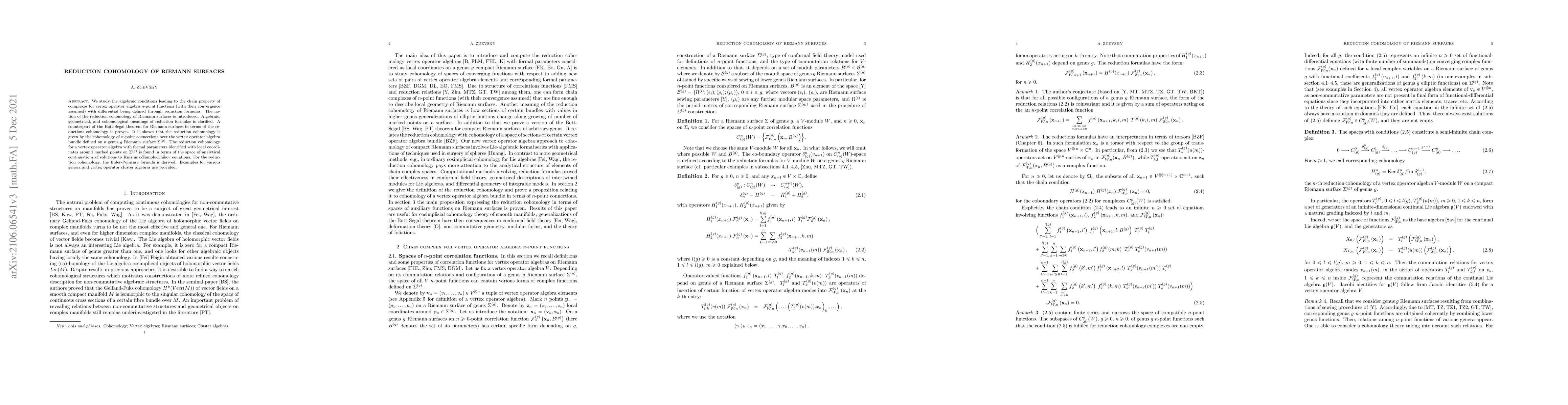 Thumbnail for Reduction cohomology of Riemann surfaces