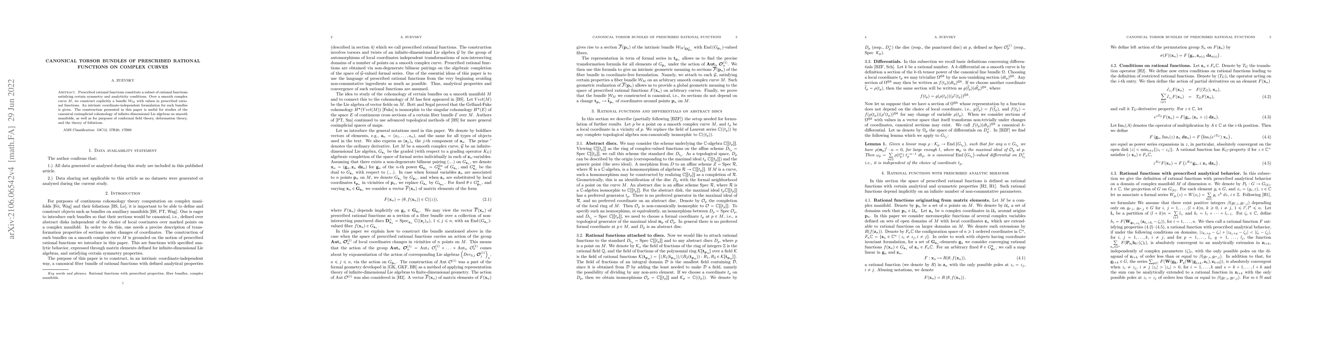 Thumbnail for Canonical torsor bundles of prescribed rational functions on complex
  curves