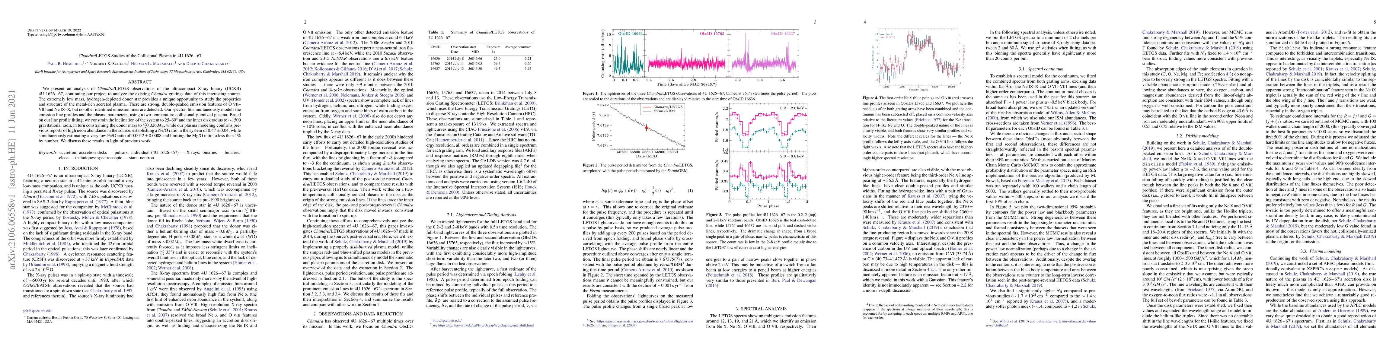 Thumbnail for Chandra/LETGS Studies of the Collisional Plasma in 4U 1626-67